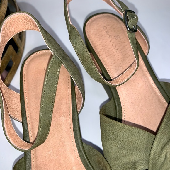 Caslon Platform Sandals Matte Green Sz 6.5 - Picture 9 of 13